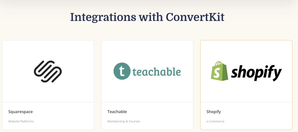 ConvertKit vs TinyEmail : ConvertKit Integration